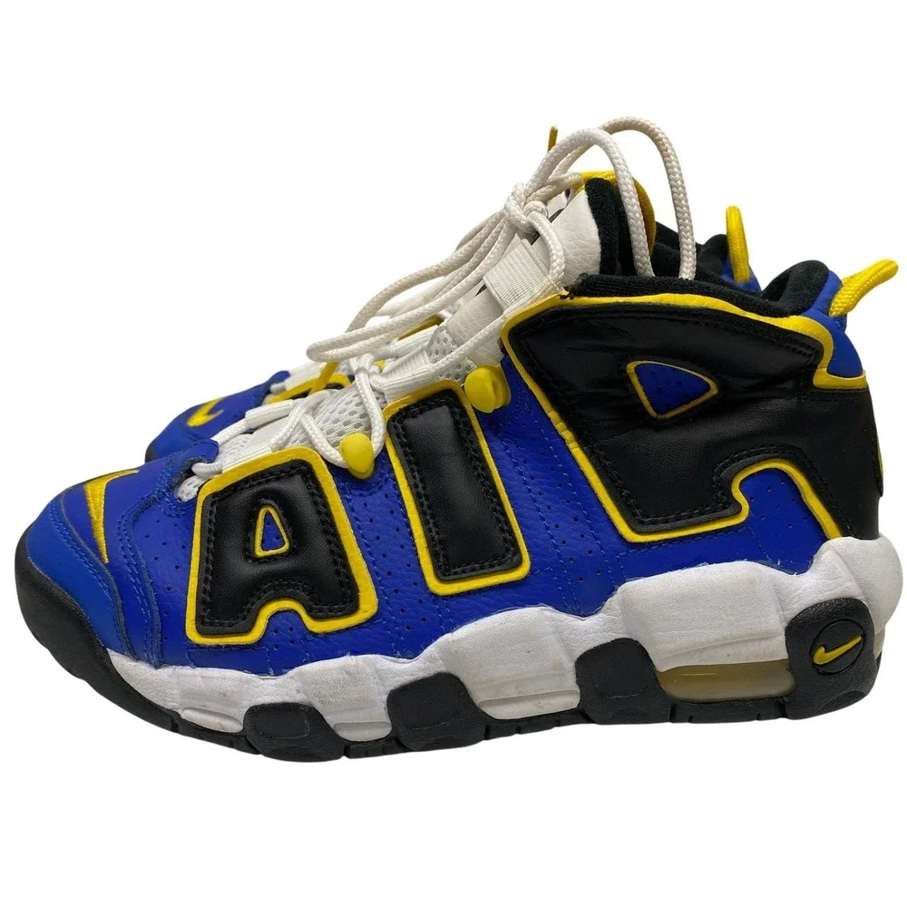 Nike Air More Uptempo Basketball Shoes‎ Blue Yellow Black Retro Youth 5.5Y